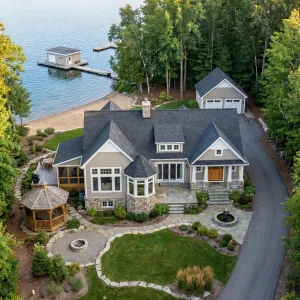 Harborfront Pavilion Courtyard Lake House