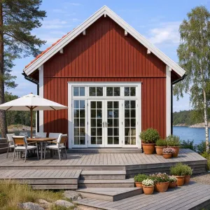 Crimson Lakeshore Deckhouse Haven