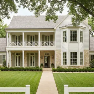 Veranda View White Garden Residence