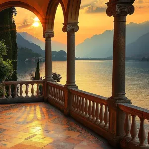 Sunset Glory at the Italian Villa