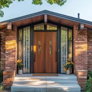 Custom-made Wooden Front Door With Sidelights