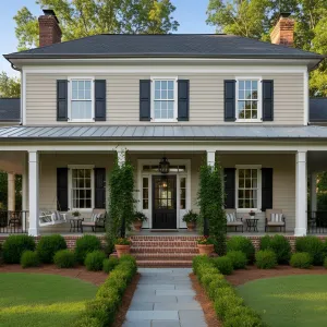 Lantern-Lit Veranda Colonial Revival