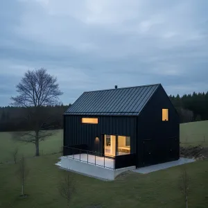 Black Barn With Terrace Glow