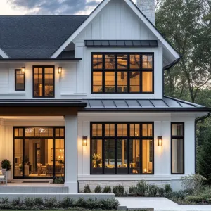 Preview of Elegant White Exterior House with Modern Charm
