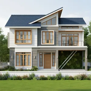 Sloped Sophistication: A House That Leans with Style