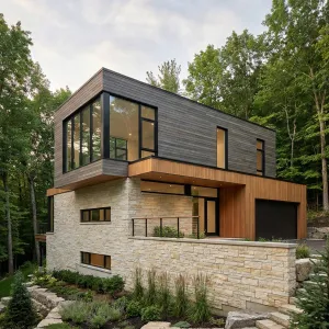Terraced Stone Haven In The Woods