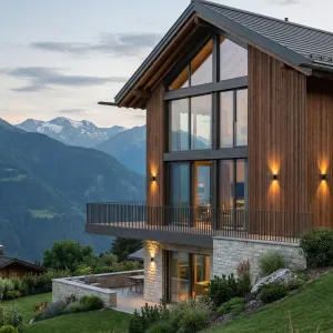 Glass Gable Retreat Over Alpine Valley