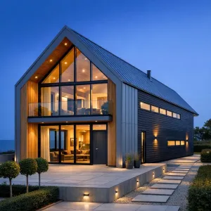 Seaside Nordic Glassfront Retreat