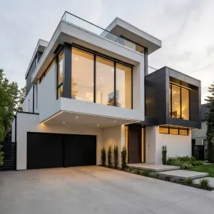 Urban Glow Cantilevered Courtyard Home