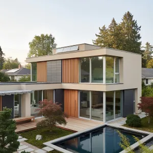 Courtyard Mirror With Cedar Screens