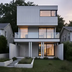 Stacked Silhouette Concrete House