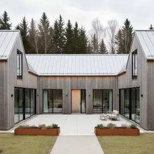 Fjord-Courtyard Gable With Silver Roof