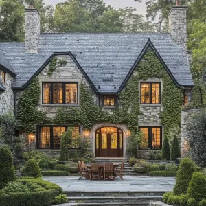 Stone Serenity With Ivy Drapes