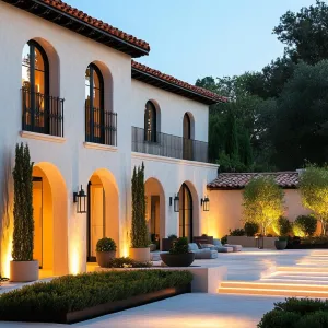 Elegant Spanish Abode Glows at Dusk
