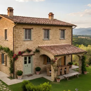 Weathered-Tile Porchside Valley Cottage