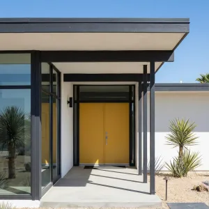 Sunlit Yellow Portal In Desert Frame