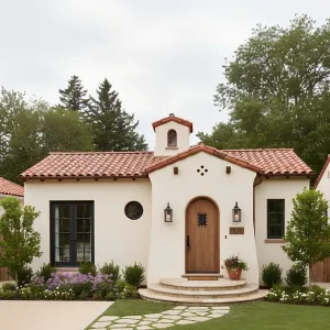 Courtyard-Inspired Stucco Bungalow