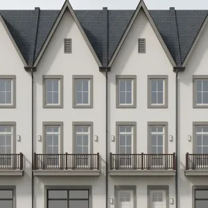 Gabled Quartet With Trimmed Balconies