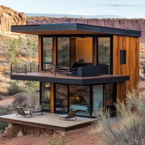 Multi-level Timber Cabin With Loft