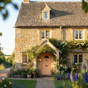 Peach Door Hedgerow Garden Cottage