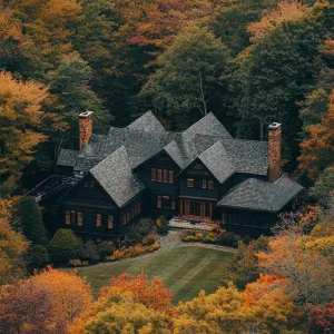 Autumnal Chateau Among Golden Foliage