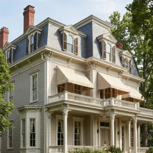 Awned Veranda Slate Mansard House