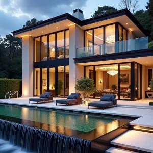 Upscale Retreat with Cascading Pool