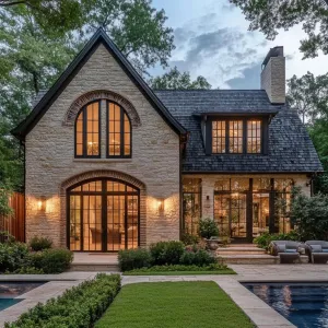 Elegant Stone Retreat by the Forest