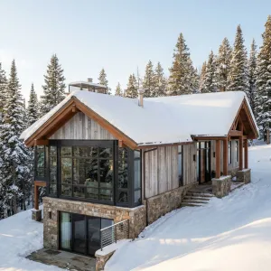 Snowy Forest Glass Mountain Retreat