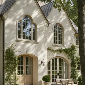 Exquisite Ivy-Embraced Manor With Double Arched Grace