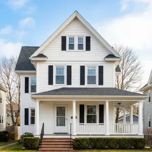 Trim Gabled Classic With Charcoal Shutters