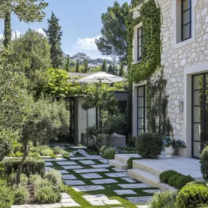 Limestone Walls and Geometric Garden Paths