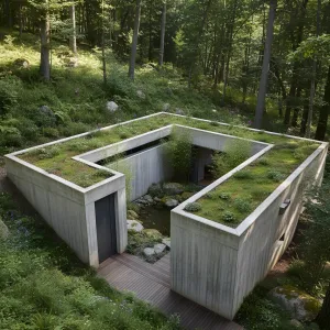 Concrete Oasis: A Green Embrace on the Hillside