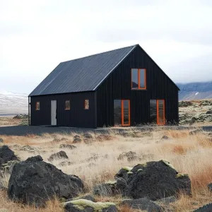 Black Metal Haven Amidst Rocky Fields