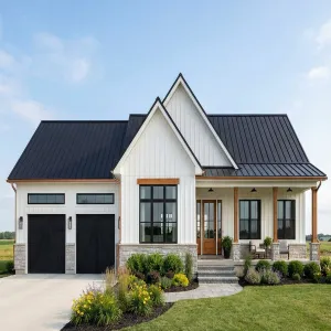 Crisp Country Porch With Jet Roof