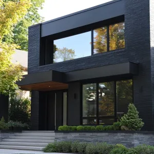 Sleek Black Stucco With Bold Architectural Curves