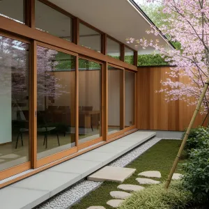 Blossom Harmony Under Modern Eaves