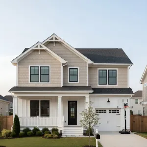 Gable Porch Suburban Classic