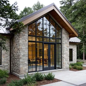 Stone Abode With Glass Grandeur