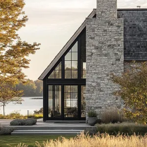 Modern Barn in Stone and Glass