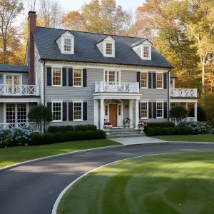 Crisp Shutters Colonial with Porch Balconies