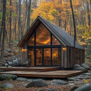 Serene Solitude: An A-Frame in Autumn