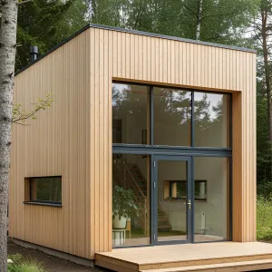 Contemporary Cube Cabin with a Glassy Gaze