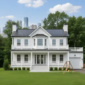 Whimsical White Estate with a City View