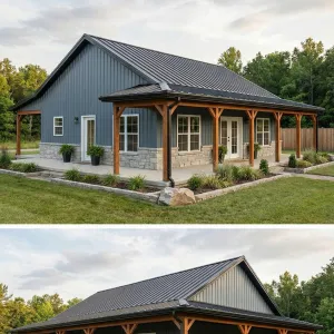 Smoky Slate Porch Barn Cottage