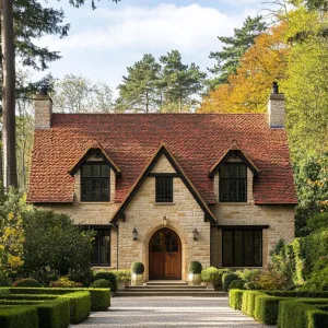 Quaint Stone Gem with a Rosy Roof