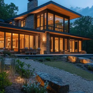 Luxurious Mountain Retreat at Dusk