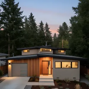 Stacked Sheds With Cedar Warmth