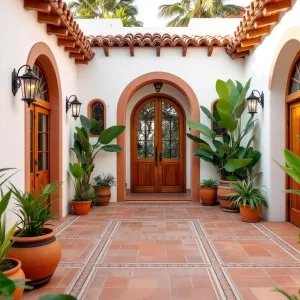 Brick Paradise Under Palms