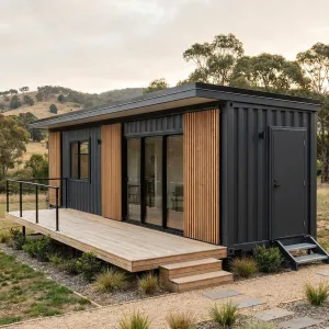 Pastureview Container Studio With Timber Deck